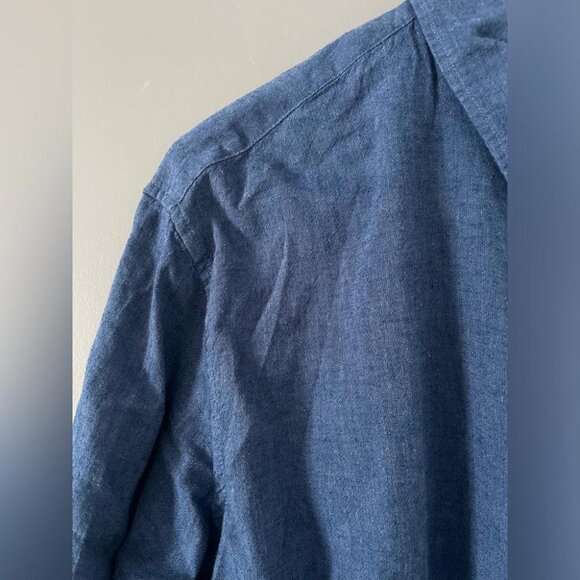 Minimalist Casual GAP Linen Long-Sleeve Shirt Relaxed Breezy Spring Summer Ready - Picture 4 of 10